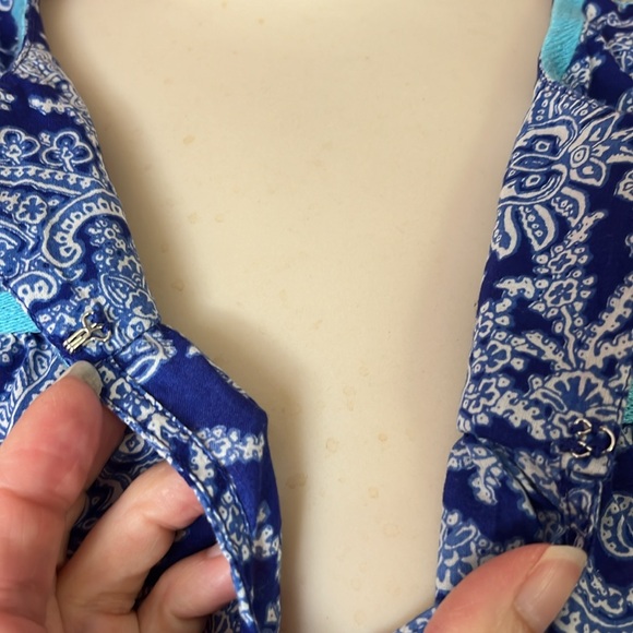 EUC J. Crew blue Paisley cotton blouse. - Picture 3 of 16